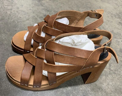 NEW IN BOX Swedish Hasbeens Vivi Size 38 Color Cognac - Image 1 of 4