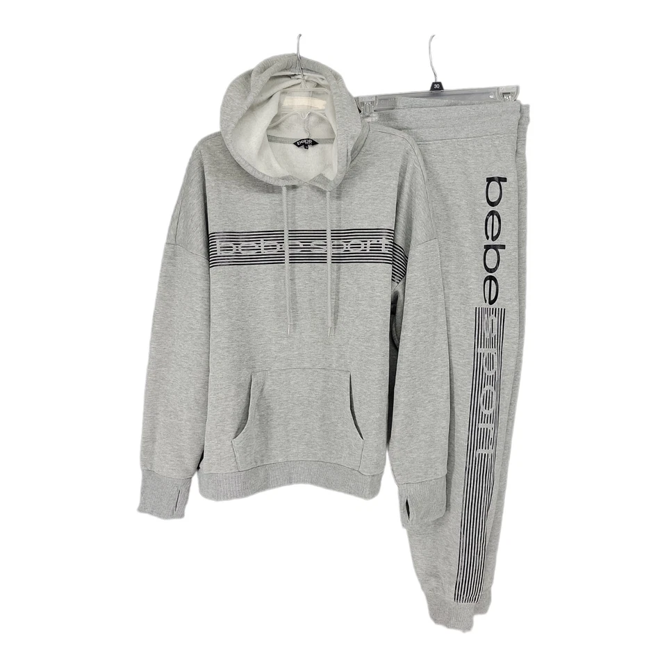 Traje de chándal BeBe Sport para mujer 3XL gris con capucha puños acanalados Foto 1 de 4