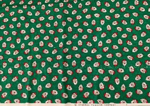 1/2 Yard General Fabrics Company SANTA HEAD FACE Print FABRIC Christmas DEFECT - Picture 1 of 1