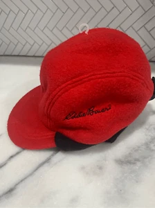 Sombrero de trampero de plumón Eddie Bauer de colección gorra orejeras rojo. Hecho en Estados Unidos - Imagen 1 de 6