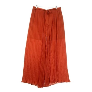 Zenobia Wide-Leg Orange Ruched Dress Pants Womens 3XL Pull On Belted - Picture 1 of 7