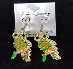 New Women's owl earrings assorted colors - Picture 1 of 4