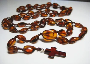 Genuine Baltic Cognac Amber Catholic Rosary Handmade Gemstone !!! - Picture 1 of 3