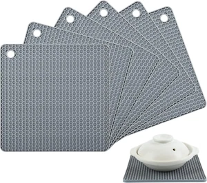 Square Silicone Trivets Mats, Silicone Hot Pads for Pot Holders, Kitchen Counter - Picture 1 of 7