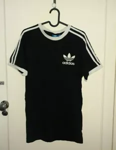Adidas Trefoil Retro Style Tshirt Men's Medium Black/White Striped Mens M Tee - Picture 1 of 5