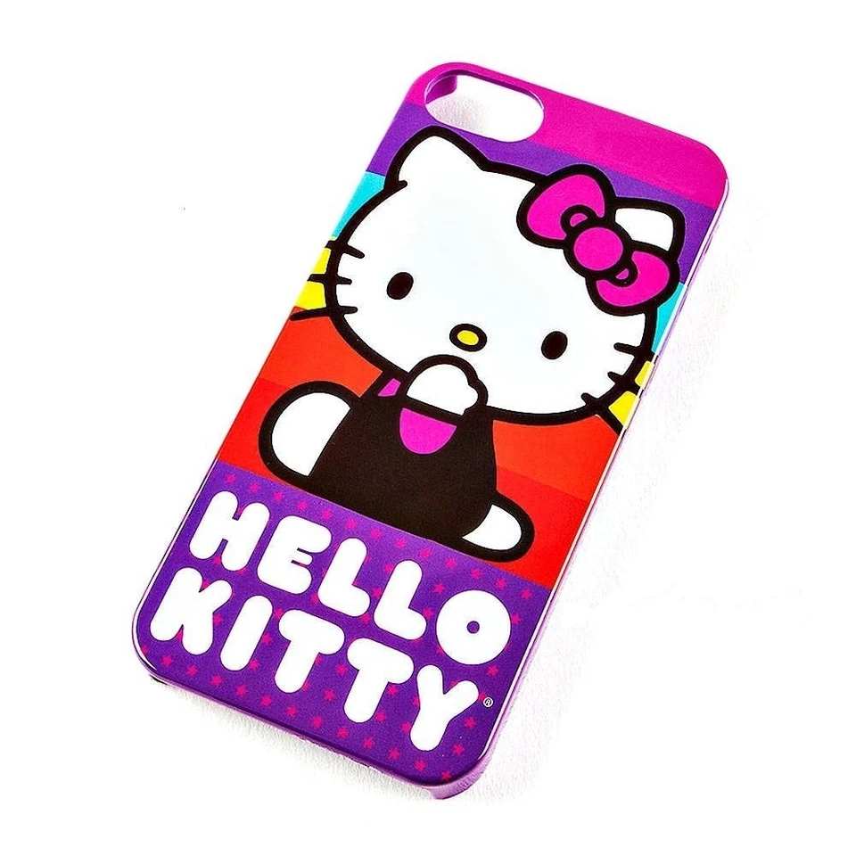 Hello Kitty Rainbow полоски чехол для IPhone 5 и 5s чехол новый - Изображение 1 из 4
