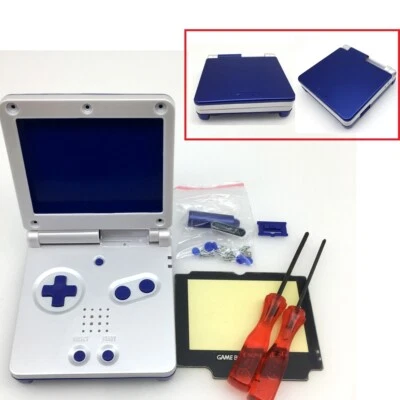 Blue & White Shell Housing Case For Nintendo Game Boy Advance SP + Blue buttons - Image 1 of 4