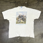 Brandy Station Graphic T-Shirt 90s USA Single Stitch Vintage Tee, White Mens XXL