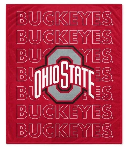 MANTA DE PELUCHE OHIO STATE BUCKEYES 60" X 70" PEGASUS SPORTS NCAA FÚTBOL NUEVO Foto 1 de 1