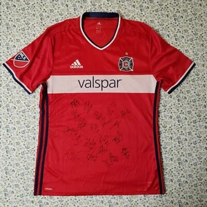 Adidas Chicago Fire Trikot Shirt Erwachsene Größe Large signiert von Spielern Fußball MLS - Bild 1 von 12