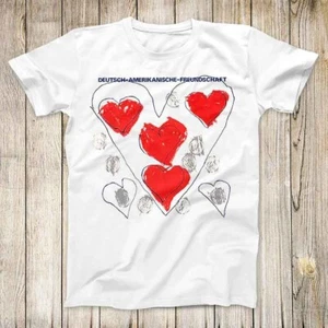 Maglietta Amicizia Tedesca Americana Hearts One Line 3222 - Foto 1 di 2