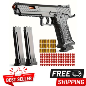 Realistic Kids Toy Gun Soft Bullet Pistol Ejecting Soft Bullets, Safe Gift Boys - Picture 1 of 8
