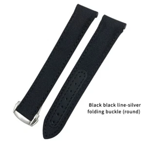 Leather Nylon Watch Strap 20mm For Moonswatch Omega X Swatch Mission To - Imagen 1 de 8
