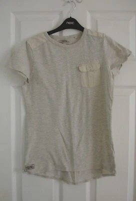 Boys Cream Next T-shirt Tshirt with Pocket Detail Size 10 Years - Image 1 of 2