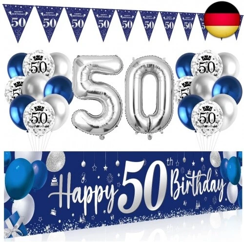 Folat Wimpelkette 50. Geburtstag – 12 Meter Lang Mit Verkehrsschild-Motiven, Deko Für Jubiläum & Party