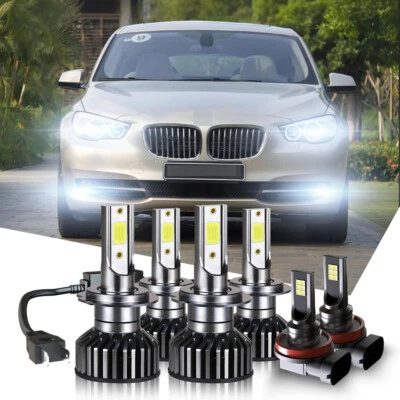 Kit combinado de 6 faros LED altos/bajos + faros antiniebla 6000 k para BMW 320i 2013-2017 Foto 1 de 4