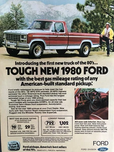 Vintage 1980 Ford Pickup Truck Original Color Ad - Picture 1 of 2