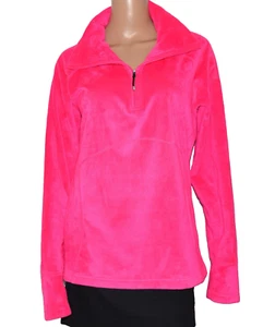 OBERMEYER Fleecepullover rosa 1/4 Reißverschluss Kragen Daumenloch Größe L - Bild 1 von 10