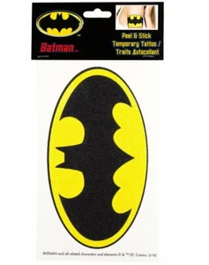 DC Comics Silver Age Batman Glittery Logo Temporary Arm Tattoo for Halloween - Picture 1 of 12