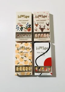Red Aspen Press On Nails Short Square Lot 4 Dashes Peachy Deer Harvest Abstract - Bild 1 von 6
