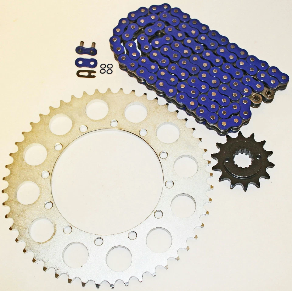Cadena y piñón Kawasaki KLX650R 650 R 1993-1996 azul junta tórica 14/51 112 L Foto 1 de 4