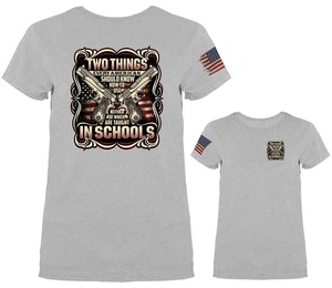 Two Things 2nd Amendment Gun Military Veteran Patriotic US Flag Damen T-Shirt - Bild 1 von 19