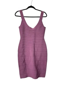 Herve Leger Sydney Scoop Essential Damen Kleid ~ Lila Mauve ~ Gr. M - Bild 1 von 18