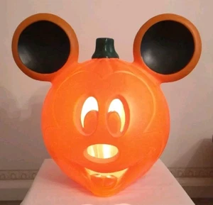 Disney Halloween Topolino Jack O Lanterna Illumina Testa di Zucca con Cordoncino Funziona - Foto 1 di 10