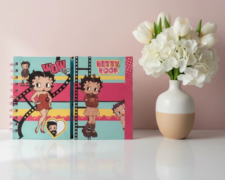 Betty Boop 一体式 A6 螺旋规划器和笔记本 | 双开封日记 + 周 — 第 1/4 张图片