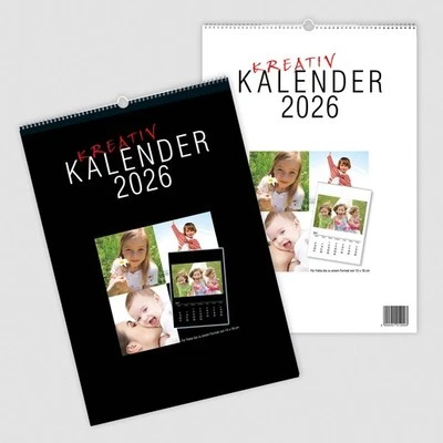 Hochwertige Fotokalender Bastelkalender 2026 DIN A4 für Fotos bis 13x18 cm