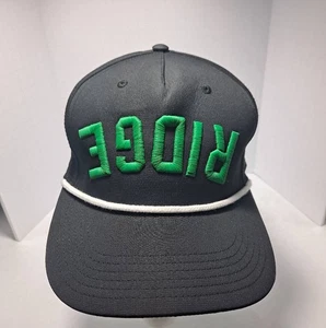 Gorra RIDGE Cuerda Snapback Negra Verde Puff Bordada Hecha en Myanmar Retro - Imagen 1 de 6