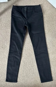 Next Women's Black Skinny Stretch Jeans Size 14 L Long 30” Leg - Picture 1 of 5