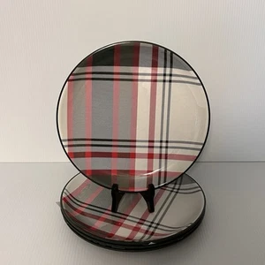 4pk 10.5" Christmas Plaid Melamine Dinner Plates Green/Red/Cream - Hearth & Hand - Picture 1 of 4
