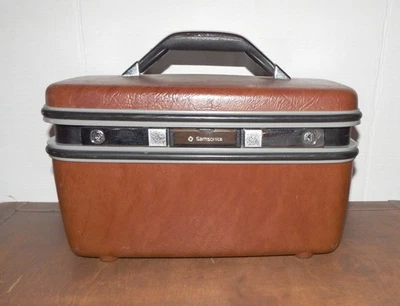 Estuche Tren Vintage Samsonite Silhouette Marrón con Bolsa de Cosméticos Bandeja Espejo Llave Foto 1 de 4