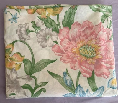 Sábana plana vintage de los años 70/80 King flores casa de campo floral Foto 1 de 4