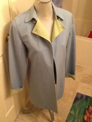 VALE LA PENA Chaqueta Trench Reversible Lana Azul Verde Talla 2-4 Foto 1 de 2