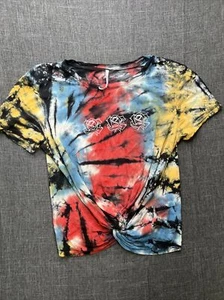 Empyre Shirt Girls Youth Size Large Tie Dye Emrboidered Rose Tie Up - Picture 1 of 11