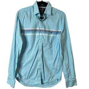Louis Philippe Striped Slim Fit Button Down Shirt Size 39 cm FREE SHIPPING - Picture 1 of 6