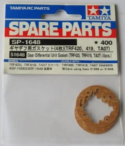 Tamiya Gear Differential Unit Gasket (TRF420, TRF419, TA07) (4pcs.) NEW 51648 - Picture 1 of 1