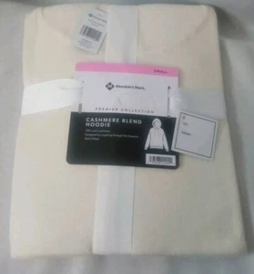 Member's Mark Women's Luxury  Cashmere Blend Hoodie Size S Small  White  - Picture 1 of 3