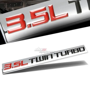 ALUMINUM STICK ON RED/BLACK 3.5L 3.5 L TWIN TURBO DECAL EMBLEM TRIM BADGE LOGO - Picture 1 of 2