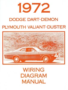 1972 72 PLYMOUTH DUSTER/VALIANT WIRING DIAGRAM - Bild 1 von 1