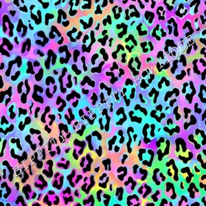 GORGEOUS "RAINBOW LEOPARD PRINT" CANVAS PRINTED FABRIC SHEET..HAIR BOWS, - Picture 1 of 8