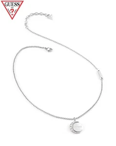 GUESS SINGLE CHAIN & TURNING COIN catena donna rodio, catena collana collana collana - Foto 1 di 6