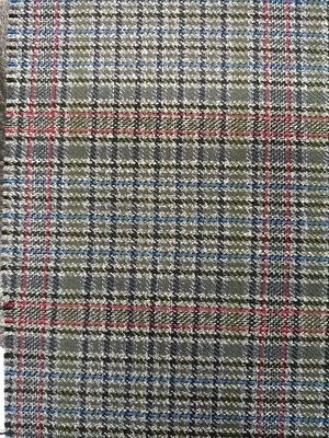 Tartan Vintage Suiting 100% Wool Fabric Piece 3.07m X 61.5" Wide Greens/Red/Blue - Image 1 of 4