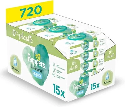 Pampers Harmonie Aqua Baby Feuchttücher Box Hautschutz Sensitive 720 Tücher - Bild 1 von 4