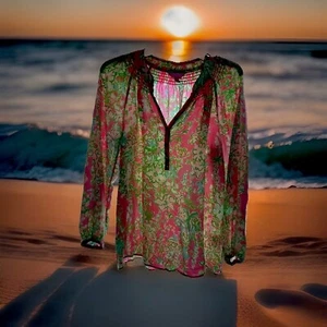 Top Lilly Pulitzer Southern Charm 100 % seda Elsa - Santo Grial - Raro - Talla - L $198 - Imagen 1 de 6