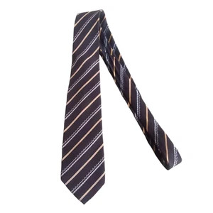 Cartier Paris Seidenkrawatte gestreift braun Vintage - Bild 1 von 5