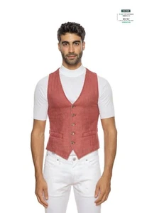 $290 LBM 1911 Burgundy Vest Flannel Wool Dyed Process 36 US / 46 EU Dandy Style - Picture 1 of 7