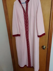 Vintage At Home Wear size Large Bathrobe Zip Women's Flawed SEE details velour - Picture 1 of 13